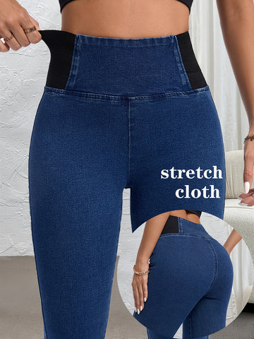 YIKENIU Women's Stretch Skinny Pants - Non-See-Through Tight Leggings, Stretchy Jeans-like Look for Everyday & Formal Outfits - All-Season Fit Pants, Versatile Clothing, Smooth Texture