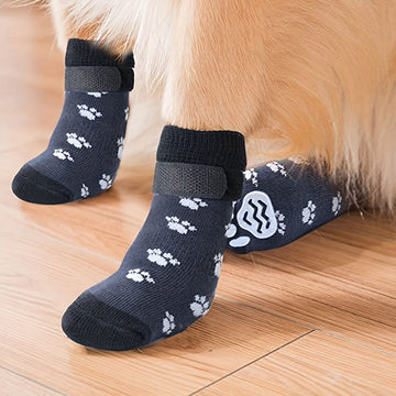 4pcs Waterproof Dog Non-slip Socks Shoes, Breathable Outdoor Accessories