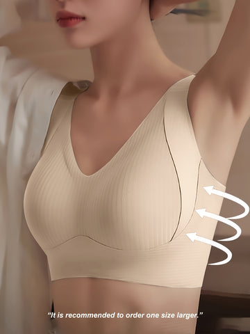 1pc Seamless Wireless Bra, Elegant Solid Color, Breathable & Comfortable Lift, Removable Pads, Ideal for Women'S Lingerie & Sleepwear, Comfortable Sleepwear | Elegant Lingerie | Seamless Construction