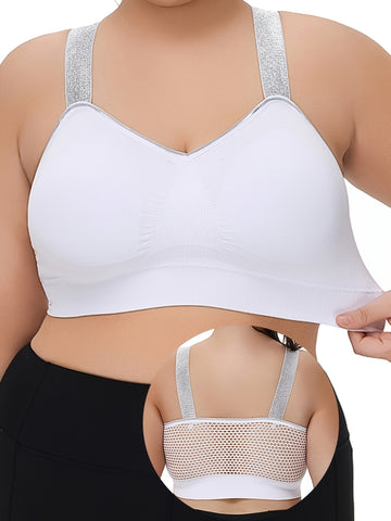 Middle Eastern Summer Thin Silvery Contrast High-End Bra Plus ./MH