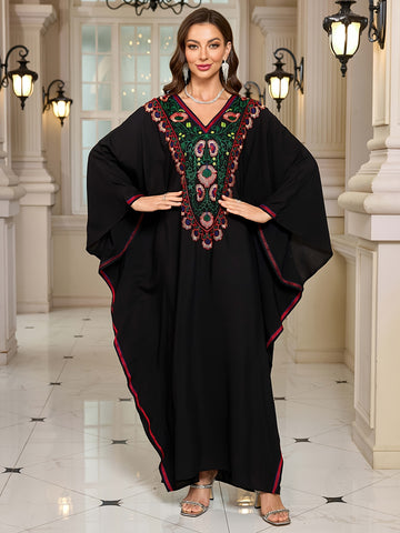 EDOLYNSA Women's Maxi Kaftan - Long Sleeve ./MH