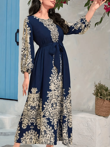 Plus Size Women's Elegant Turkish Kaftan Dress -/MH