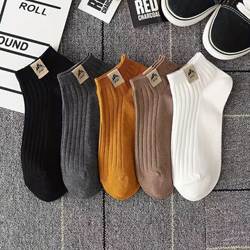 5 Pairs Simple Crew Socks, Comfy & Breathable Low Cut Ankle Socks, Women'S Stockings & Hosiery
