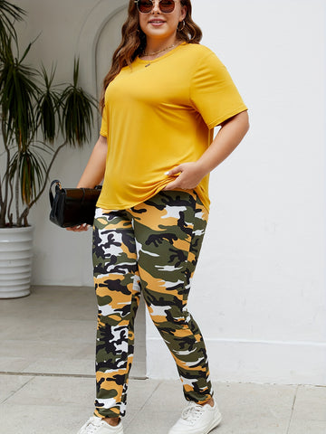 Plus Size Sports Outfit 2-pieces Set For Women, /MH
