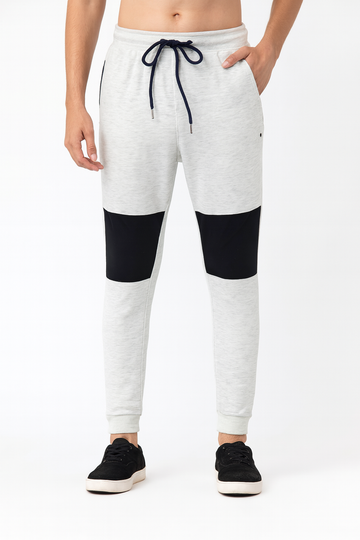 Men’s Light Grey Joggers with Black Knee Panels' / MH