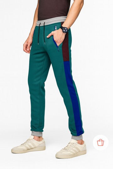 "Men's Colorblock Jogger Pants with Zipper Pocket" /MH