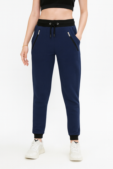 Women’s Jogger Pants – Navy Blue with Contrast Waistband'/MH