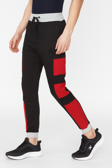 Men’s Black Joggers with Red Block Detailing. /MH