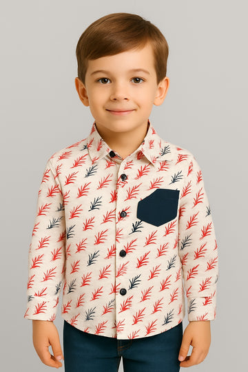 Stylish Boys' Printed Button-Down Shirt MH