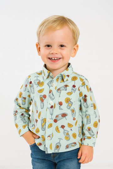Tropical Refreshment Print Cotton Shirt for Boys MH