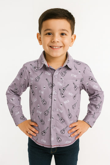 Mini Maestro Guitar Print Shirt MH