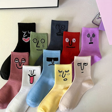 1 Pair And 3/5 Pairs Of Boys' Funny Odor-resistant Quarter Socks