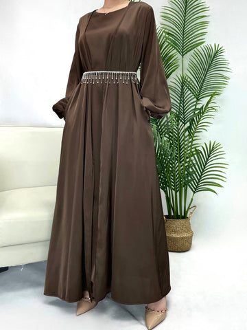 Women's Long Sleeve Solid Abaya