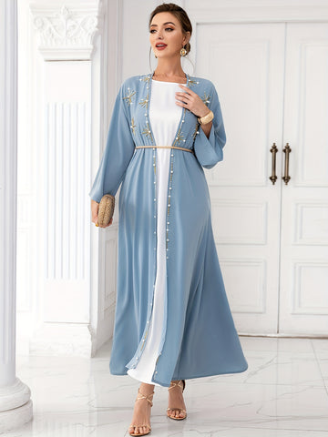 Open Front Long Sleeve Kaftan Dress,women fashion'/MH