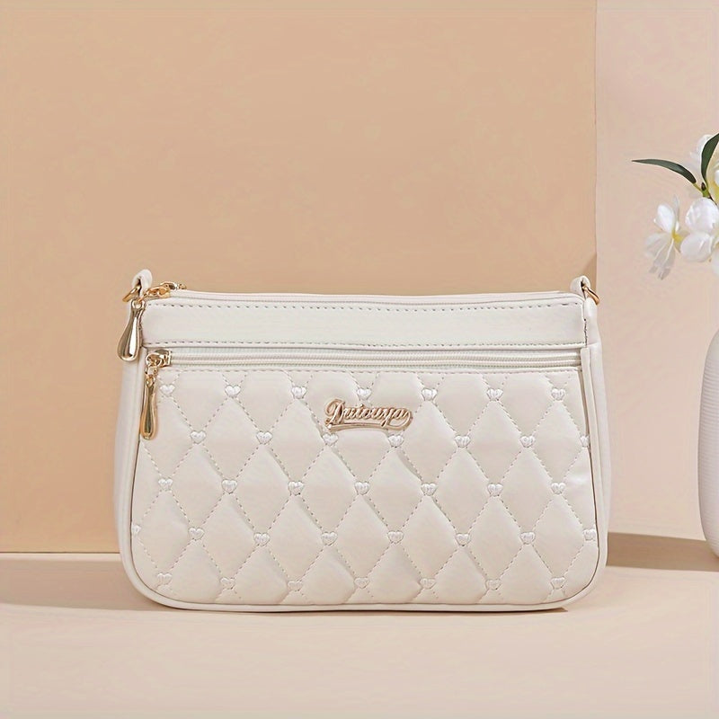 Fashionable Crossbody Bag with Multiple Layers And Large Capacity, Versatile Shoulder Bag for Women., Secure Travel Purse | Quilted Exterior Bag | Synthetic Synthetic Leather Bag