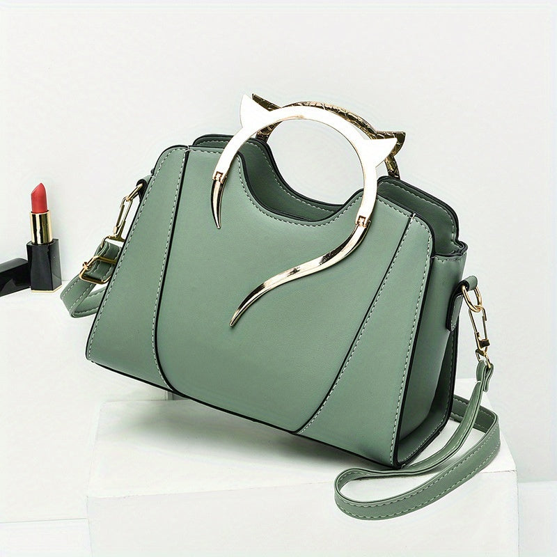 Whimsical Cat Ear Tote Satchel Bag - Classic Shoulder Bag with Adjustable Top Handles, All-Match Design, Spacious Interior, and Stylish Cat Ear Accents for Women