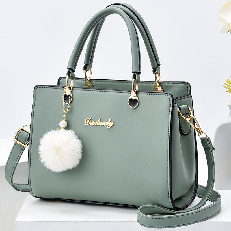 Letter Decor Satchel Bag, Stylish Top Handle Purse, Large Capacity Shoulder Office & Work Bag