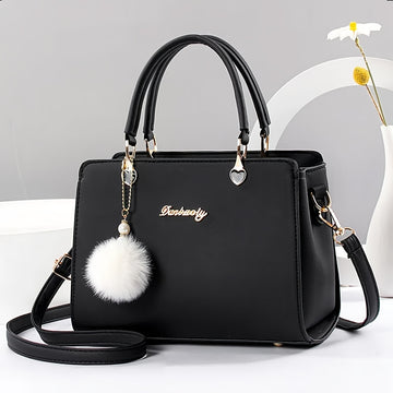 Letter Decor Satchel Bag, Stylish Top Handle Purse, Large Capacity Shoulder Office & Work Bag