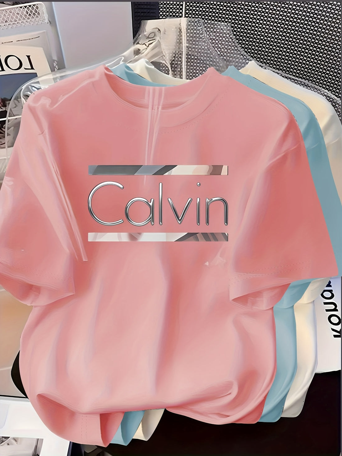 Women's Three-Piece Set Creative Letter Print Short-Sleeve T-Shirt, Perfect for Spring and Summer, Casual Versatile Top, Soft Fabric