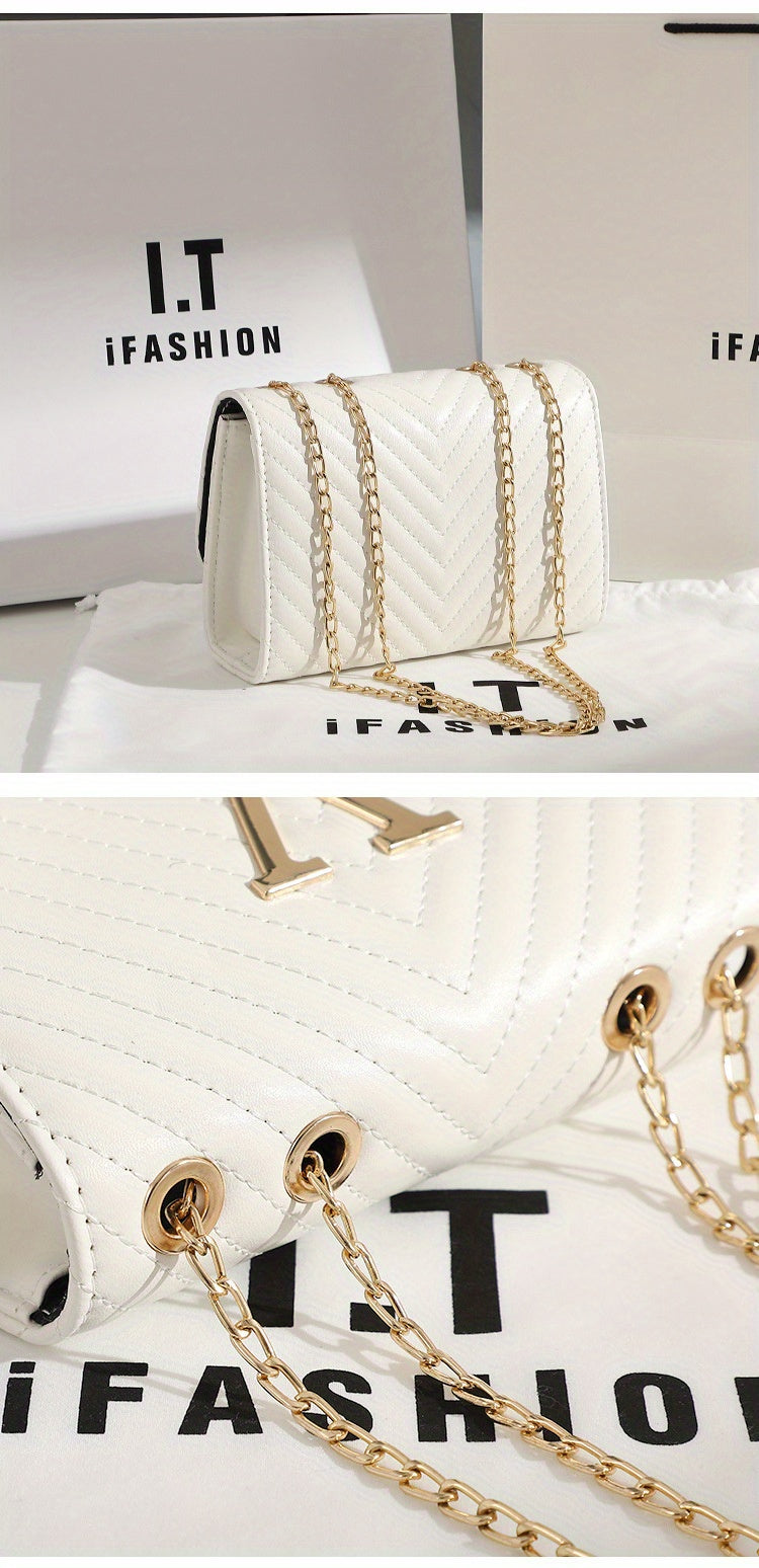 Classic Tassel Decor Mini Shoulder Bag, Quilted Detail Flap Chain Bag For Women, All-Match Textured Handbag