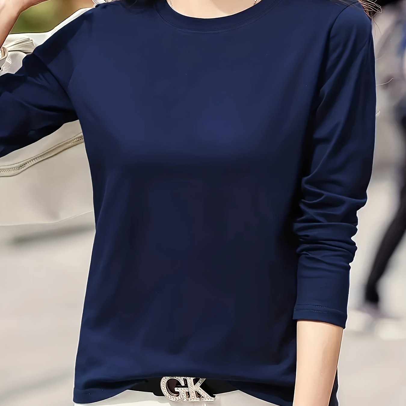 Women'S Elegant Crew Neck T-Shirt,
