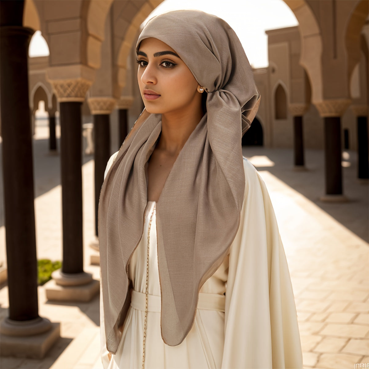 1PC Elegant Polyester Hijab Scarf - Yarn-Dyed, Weekend Casual Style, /MH