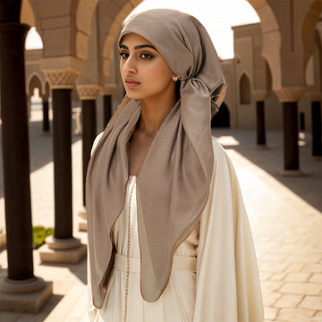 1PC Elegant Polyester Hijab Scarf - Yarn-Dyed, Weekend Casual Style, /MH