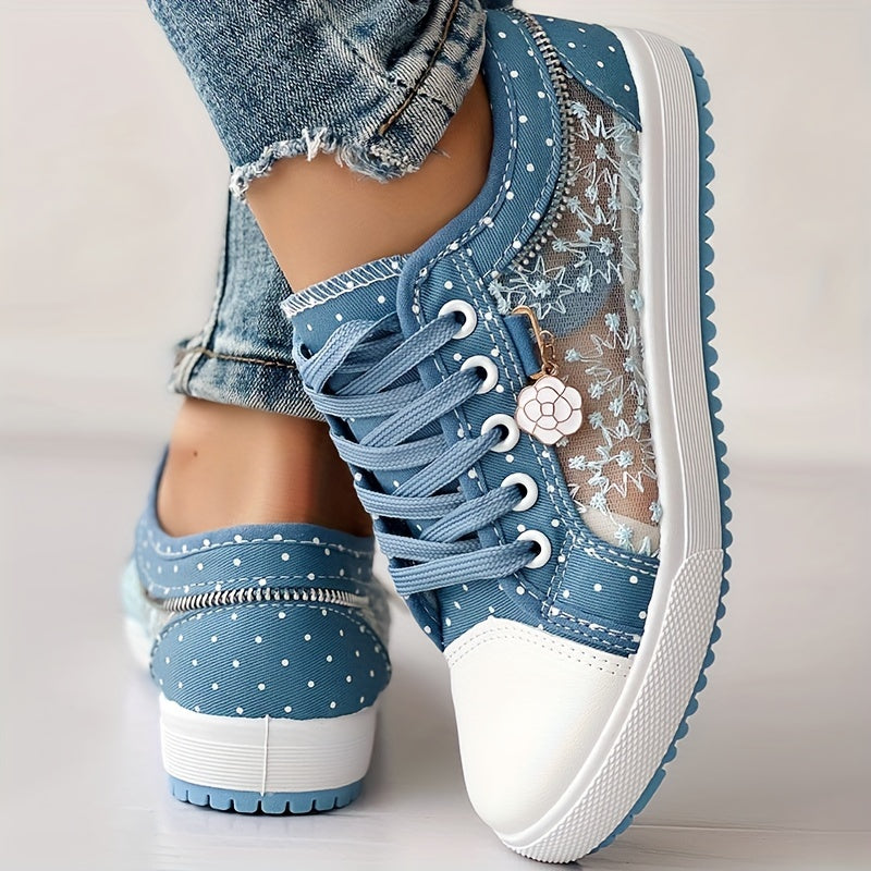 CHICME Women's Floral Mesh & Synthetic Cover Casual Sneakers .