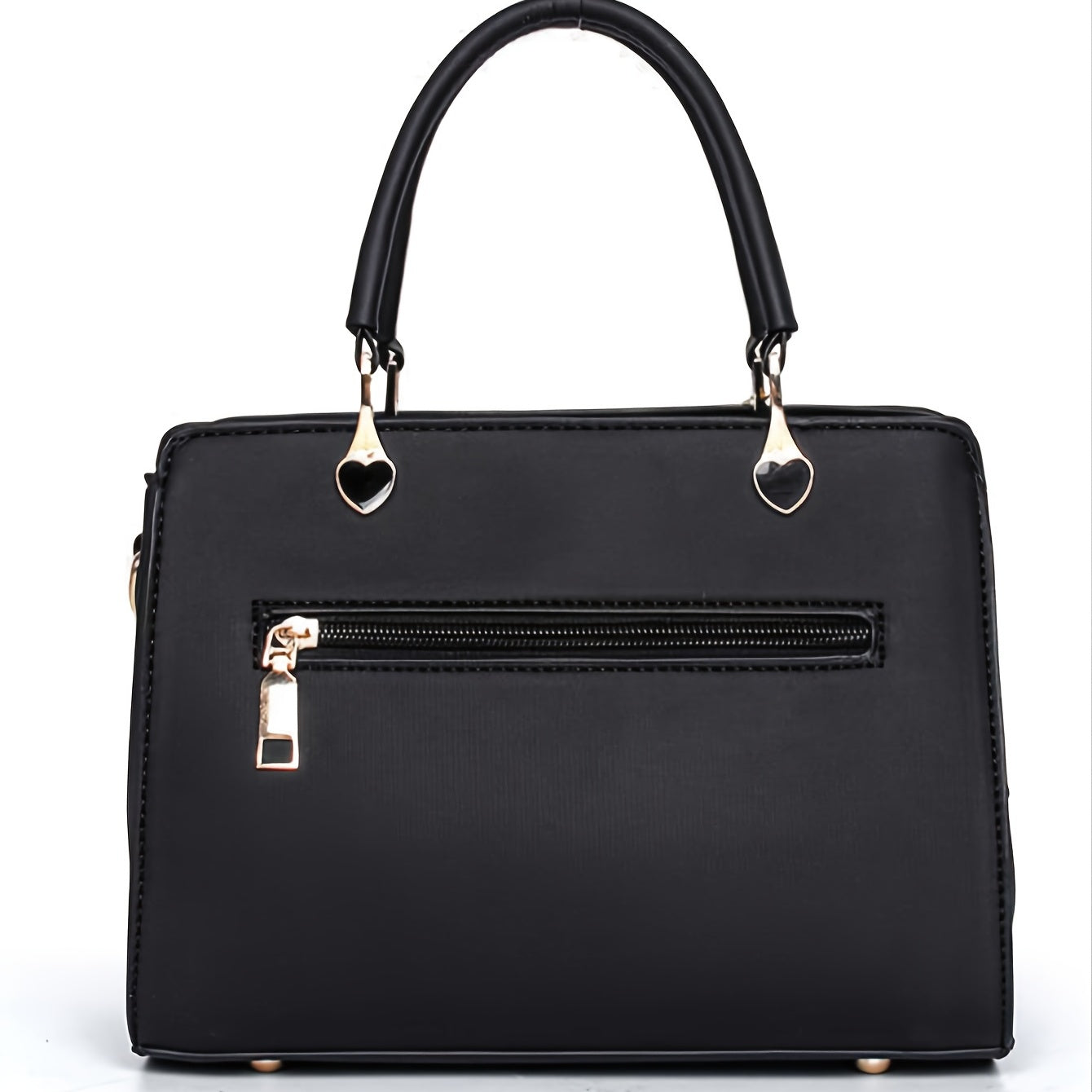 Letter Decor Satchel Bag, Stylish Top Handle Purse, Large Capacity Shoulder Office & Work Bag