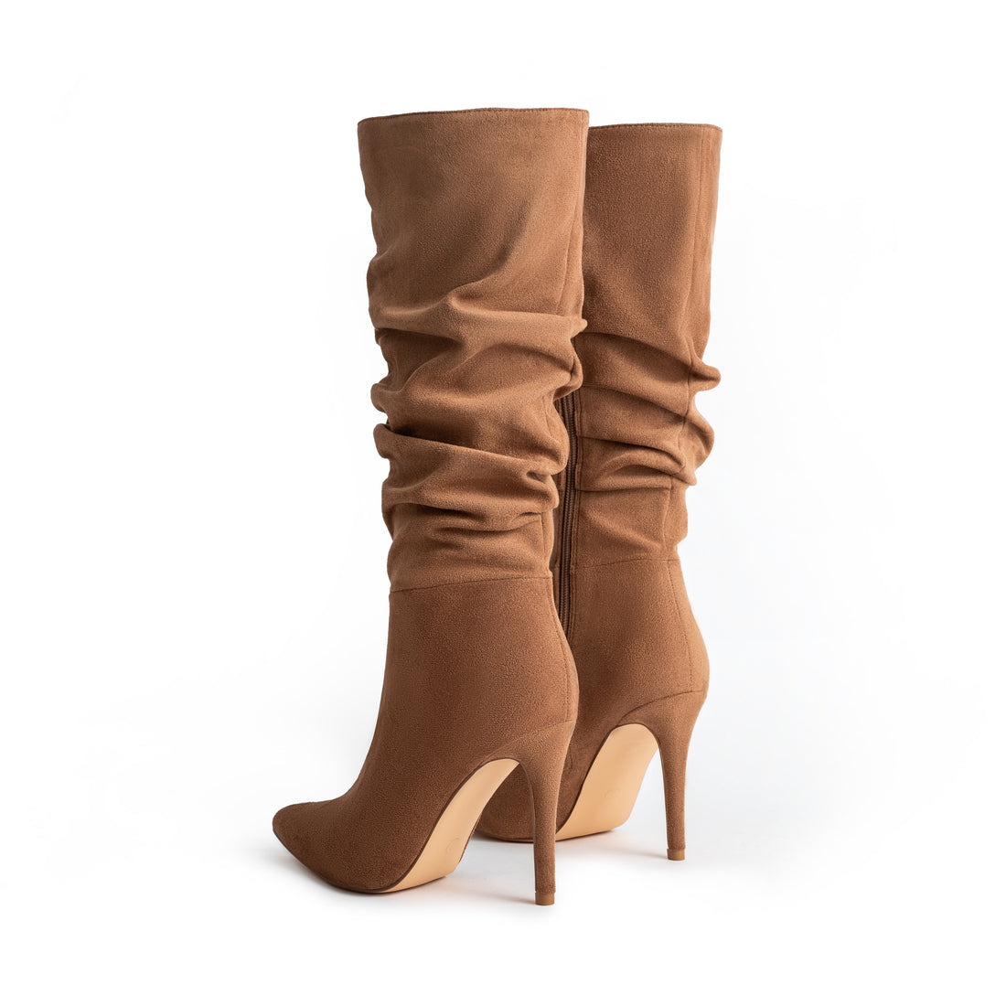 Stylish Women's Long Boots - Pleated Design, Pointed Toe, Side Zipper, Knee High, Fashionable Dress Boots for Everyday Wear