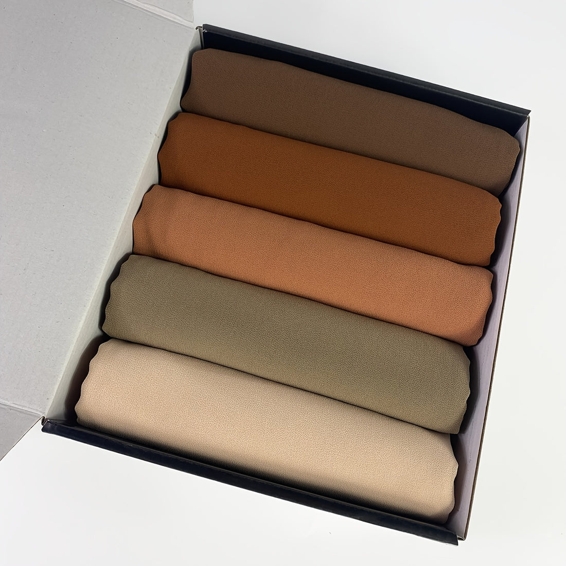 1box Solid Color Chiffon Hijab And Hijab Pins Thin Breathable Sunscreen Scarves'/MH