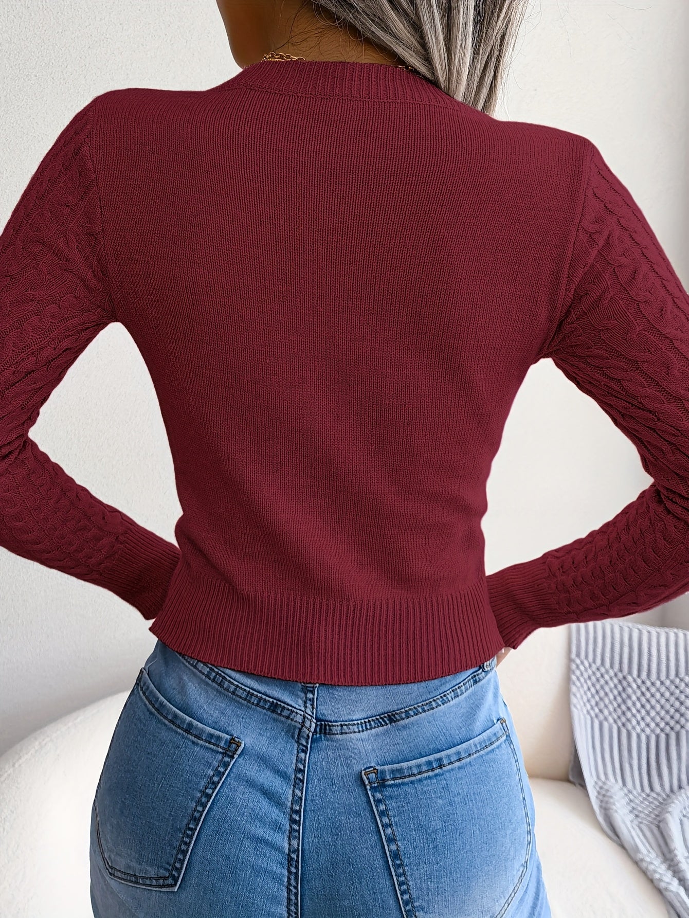 Women'S Sexy Hollow-Out Knit Pullover Sweater,