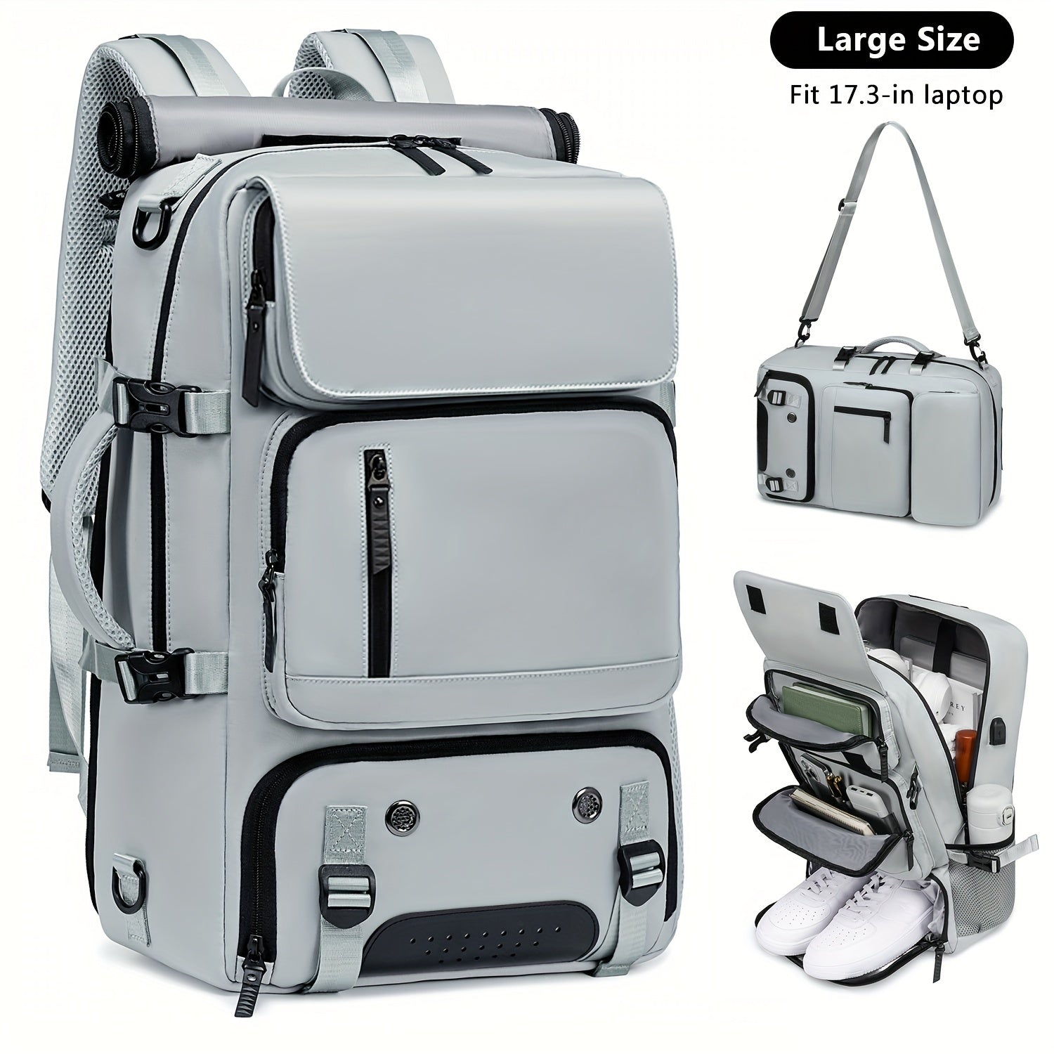 Versatile Large-Capacity Backpack for Men & Women - Durable Hiking & Camping Bag with Shoe Compartment, USB Charging Port, and Multiple Pockets - Ideal for Business and Personal Gifts, Camping Backpack