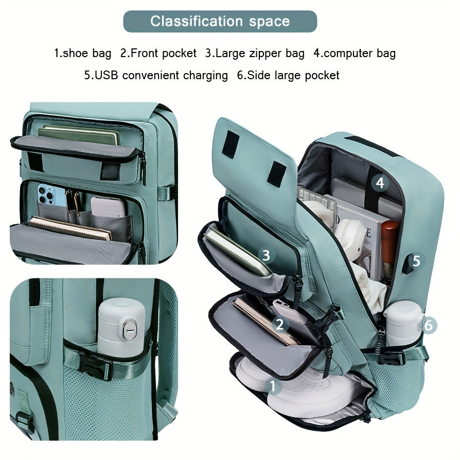 Versatile Large-Capacity Backpack for Men & Women - Durable Hiking & Camping Bag with Shoe Compartment, USB Charging Port, and Multiple Pockets - Ideal for Business and Personal Gifts, Camping Backpack