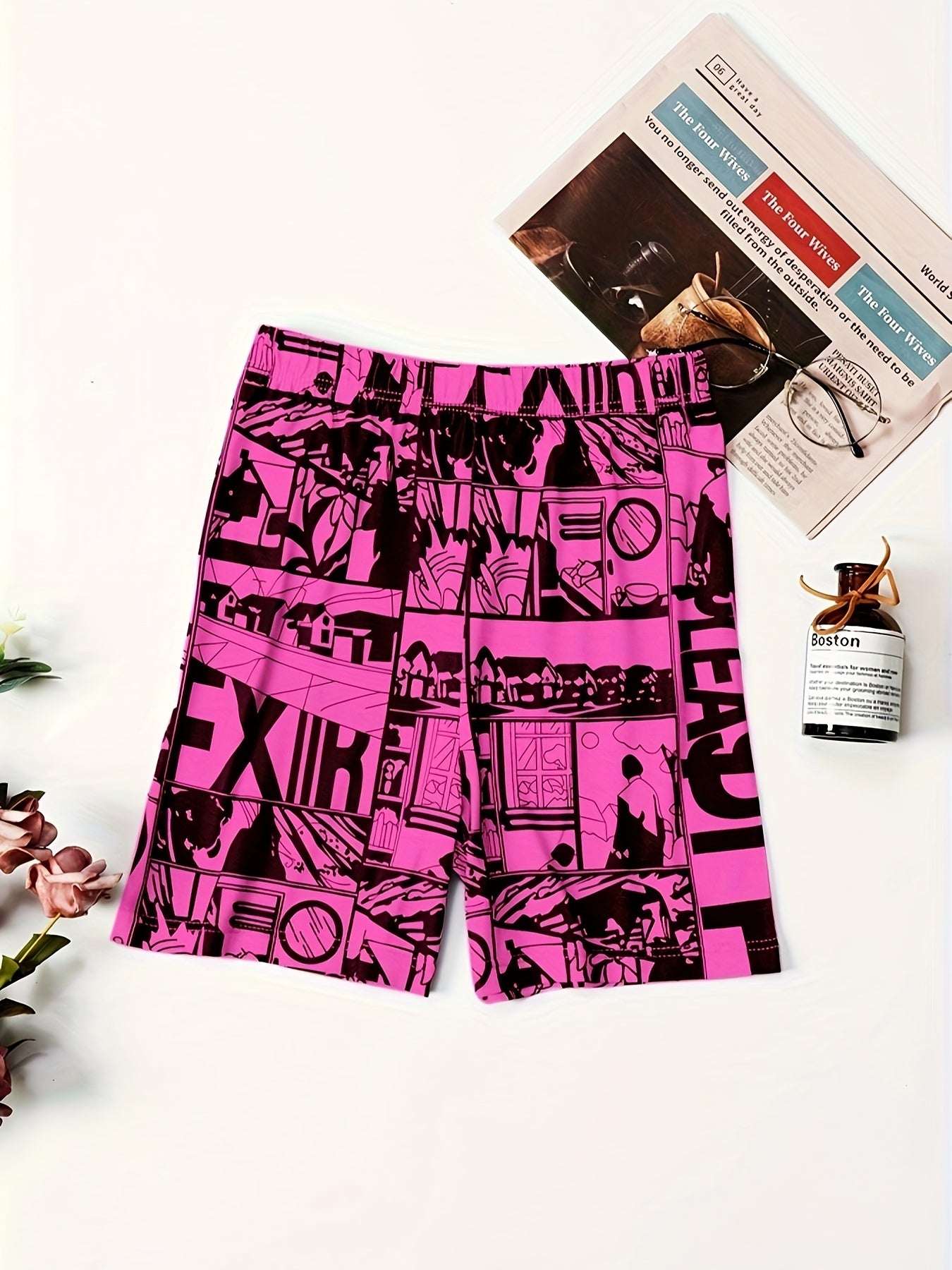 Anime Print Two-piece Shorts Set,