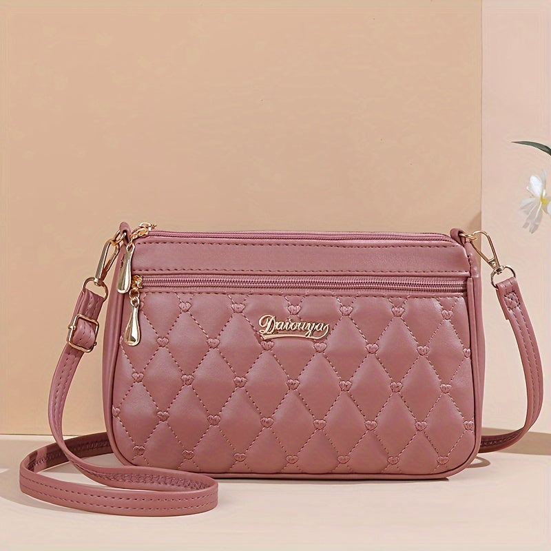 Fashionable Crossbody Bag with Multiple Layers And Large Capacity, Versatile Shoulder Bag for Women., Secure Travel Purse | Quilted Exterior Bag | Synthetic Synthetic Leather Bag
