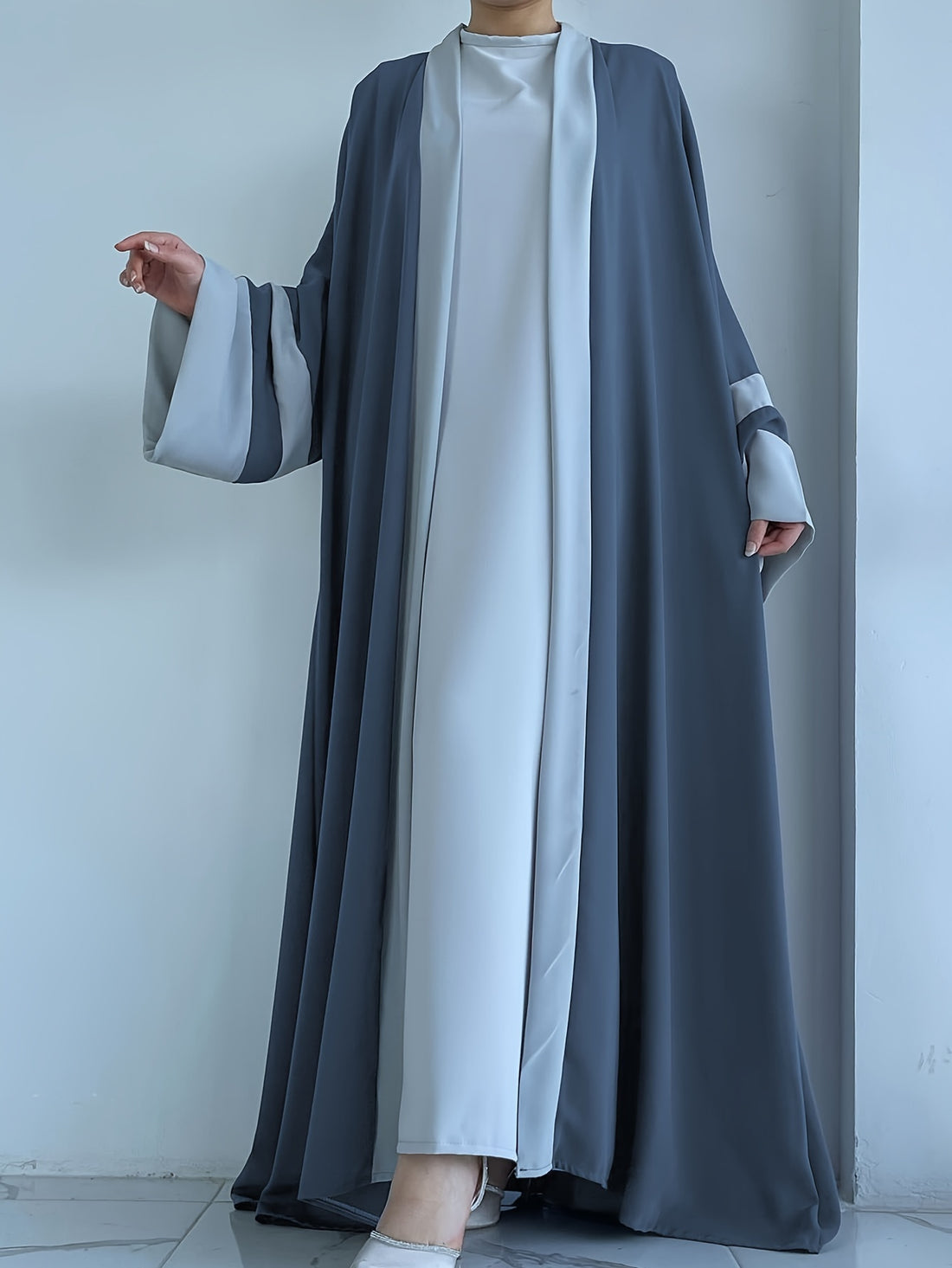 Elegant Two-Piece Abaya Set for Women - / MH