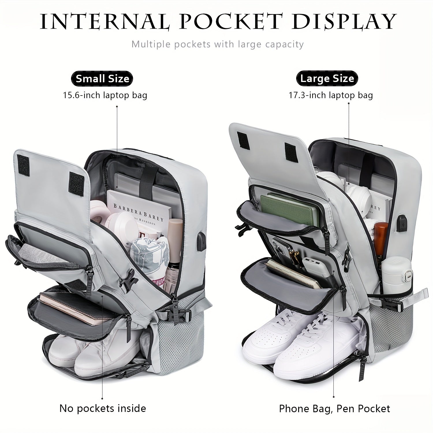 Versatile Large-Capacity Backpack for Men & Women - Durable Hiking & Camping Bag with Shoe Compartment, USB Charging Port, and Multiple Pockets - Ideal for Business and Personal Gifts, Camping Backpack