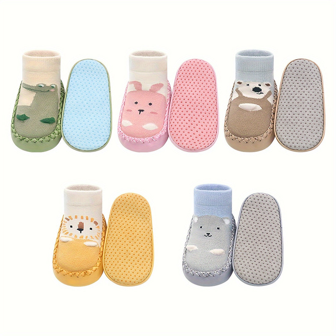 1 Pair Of Toddler's Novelty Cute Cartoon Floor Sock Shoes, Cotton Anti-skid Bottom Sock Shoes, Boys Girls Kids Socks For All Seasons Wearing