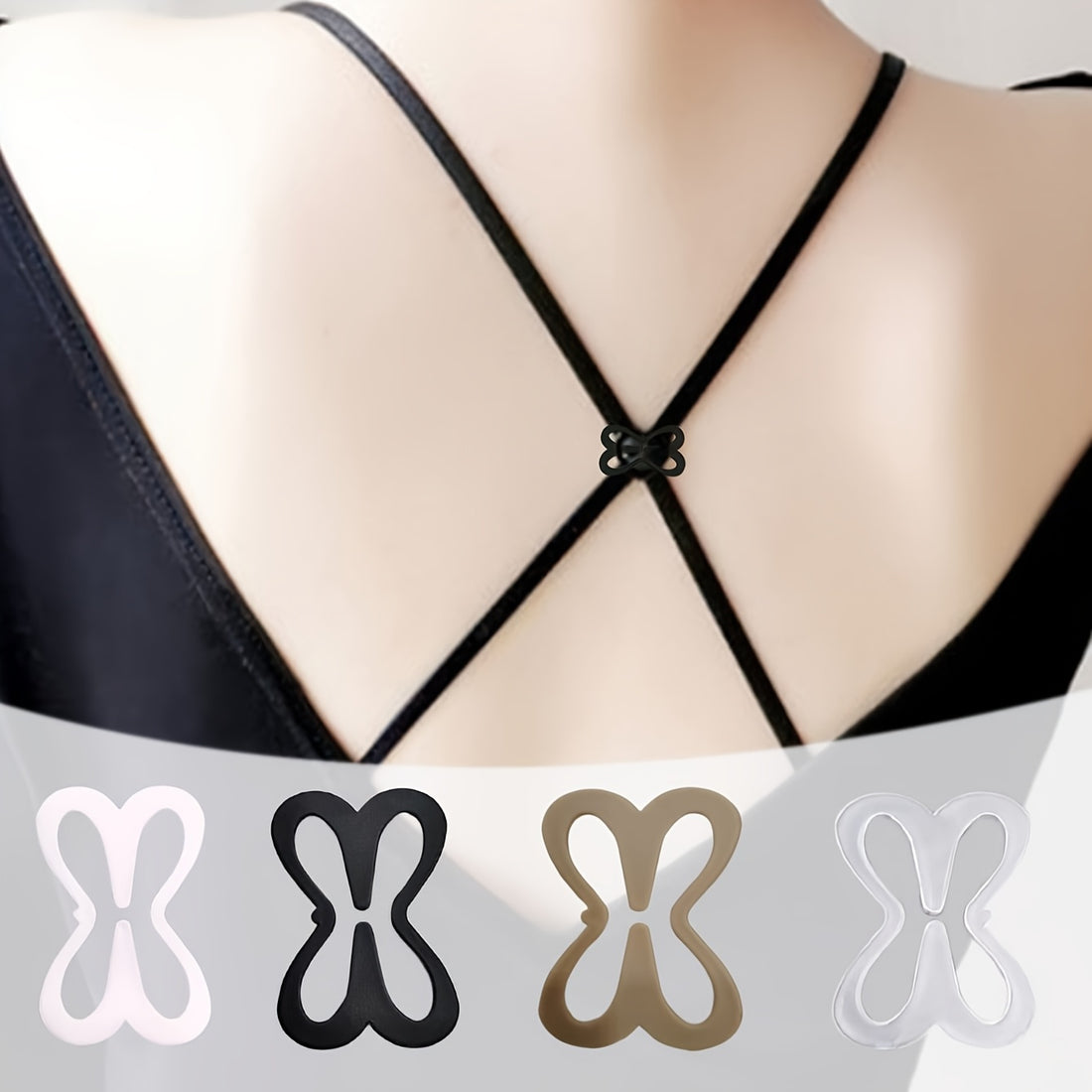 4pcs Invisible Shoulder Strap Detachable Clips - Anti-Slip, Adjustable, / MH