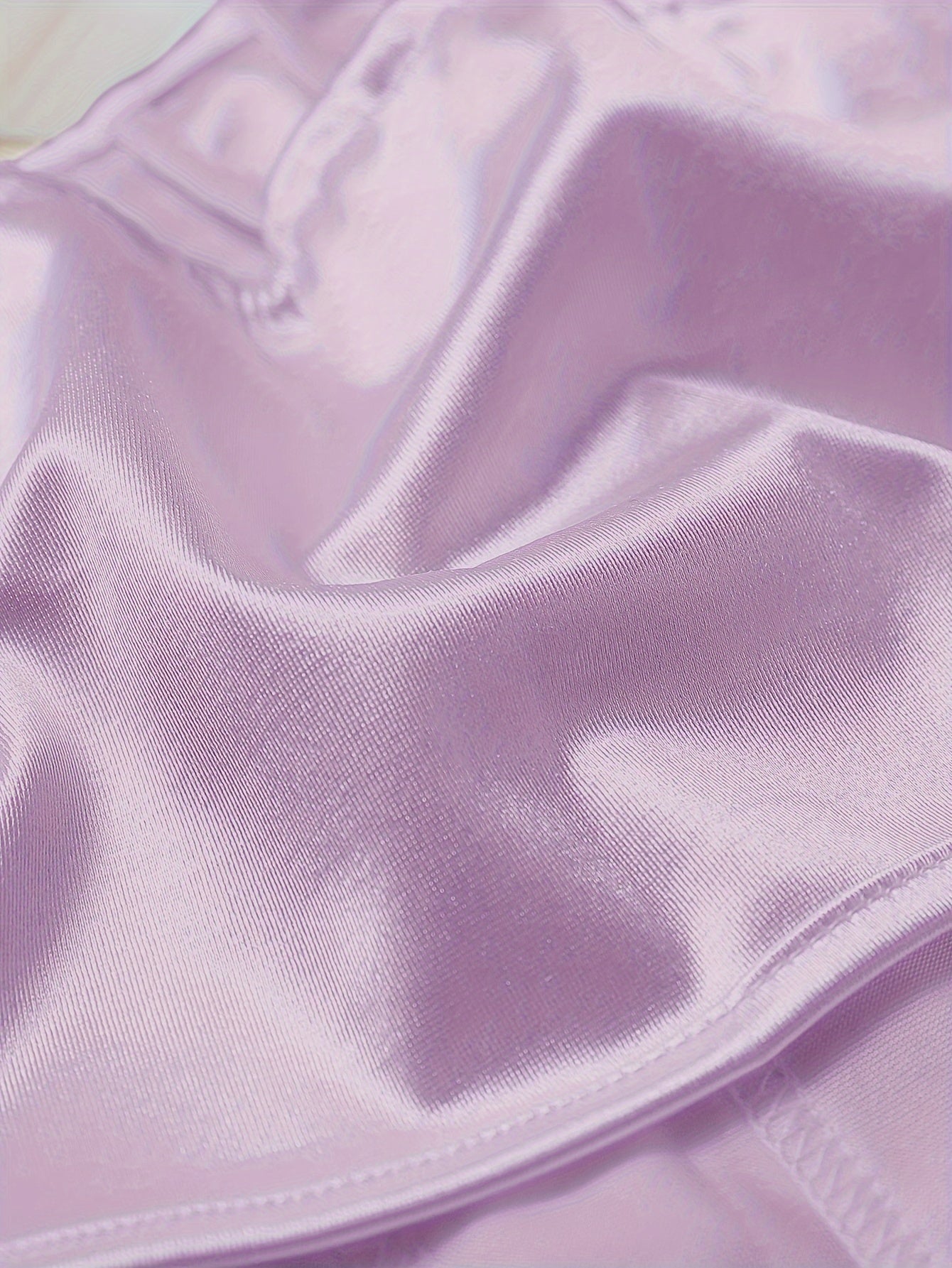 Chic Light Purple Satin Corset Crop Top .
