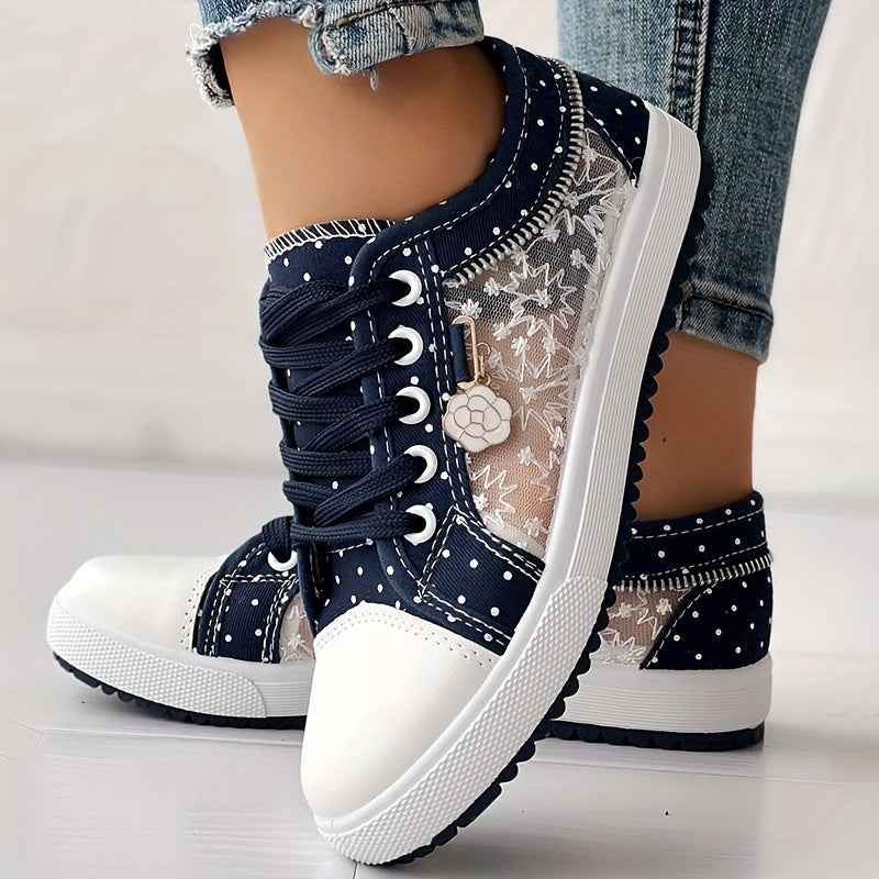 CHICME Women's Floral Mesh & Synthetic Cover Casual Sneakers .