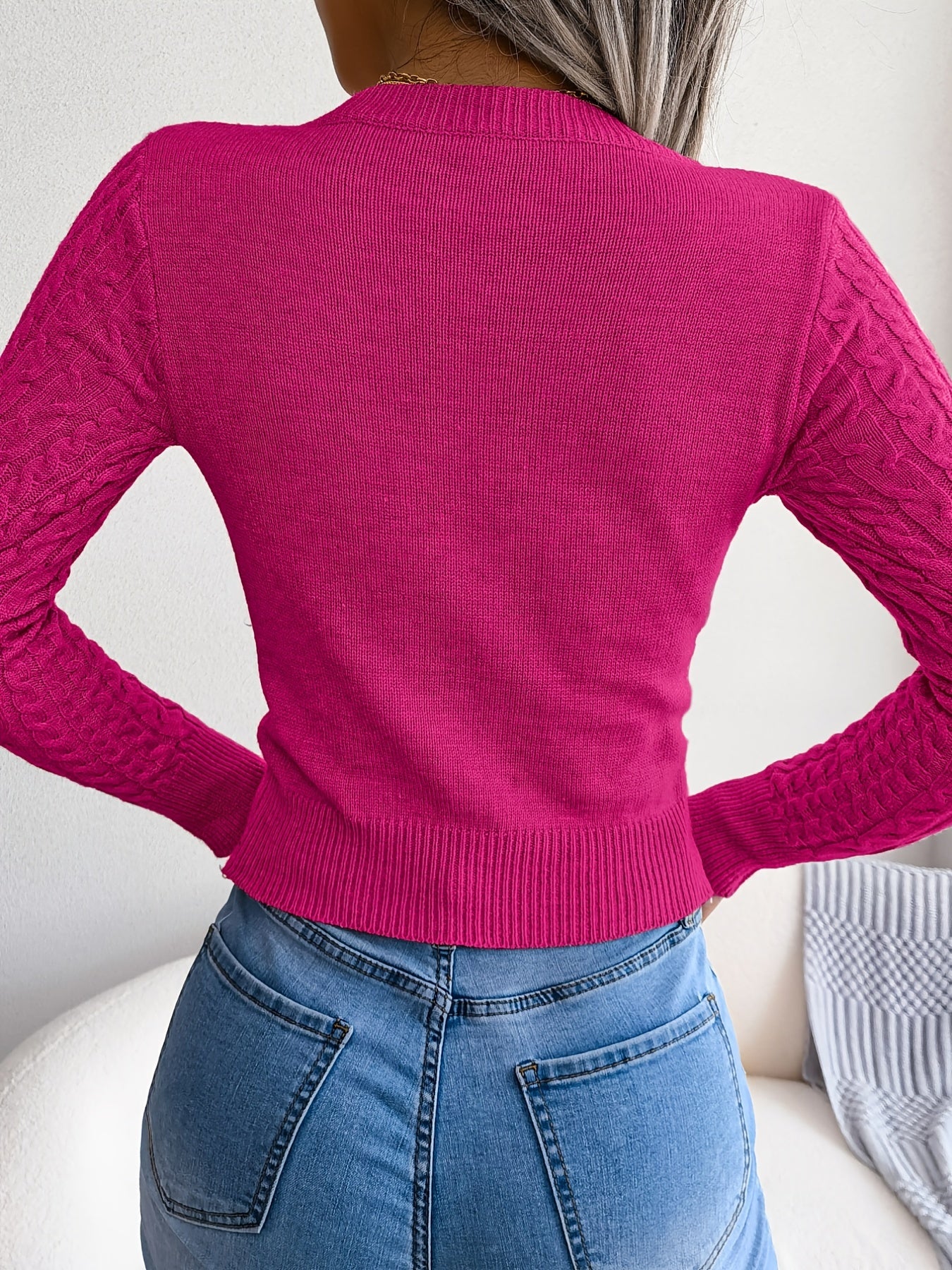 Women'S Sexy Hollow-Out Knit Pullover Sweater,