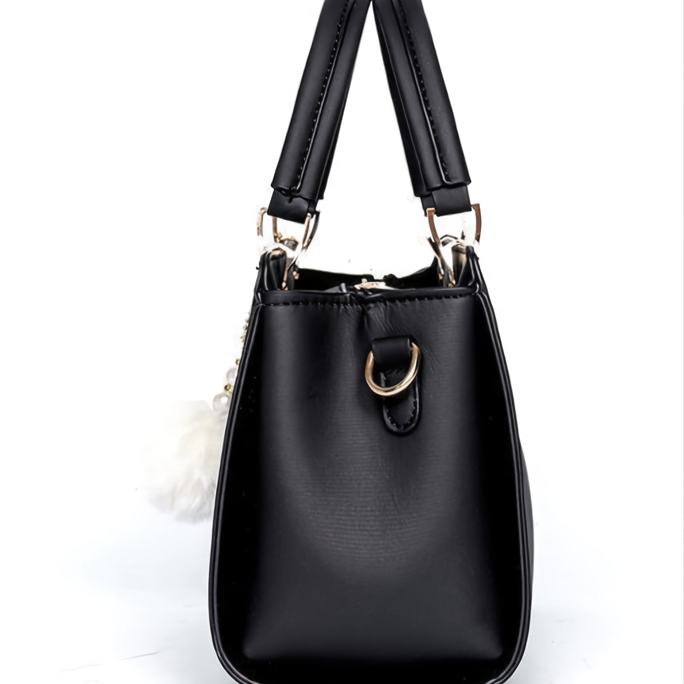 Letter Decor Satchel Bag, Stylish Top Handle Purse, Large Capacity Shoulder Office & Work Bag