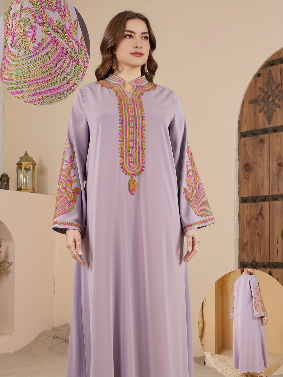 Plus Size, Plus Size Rope Arabic Turban Robe Dress./MH