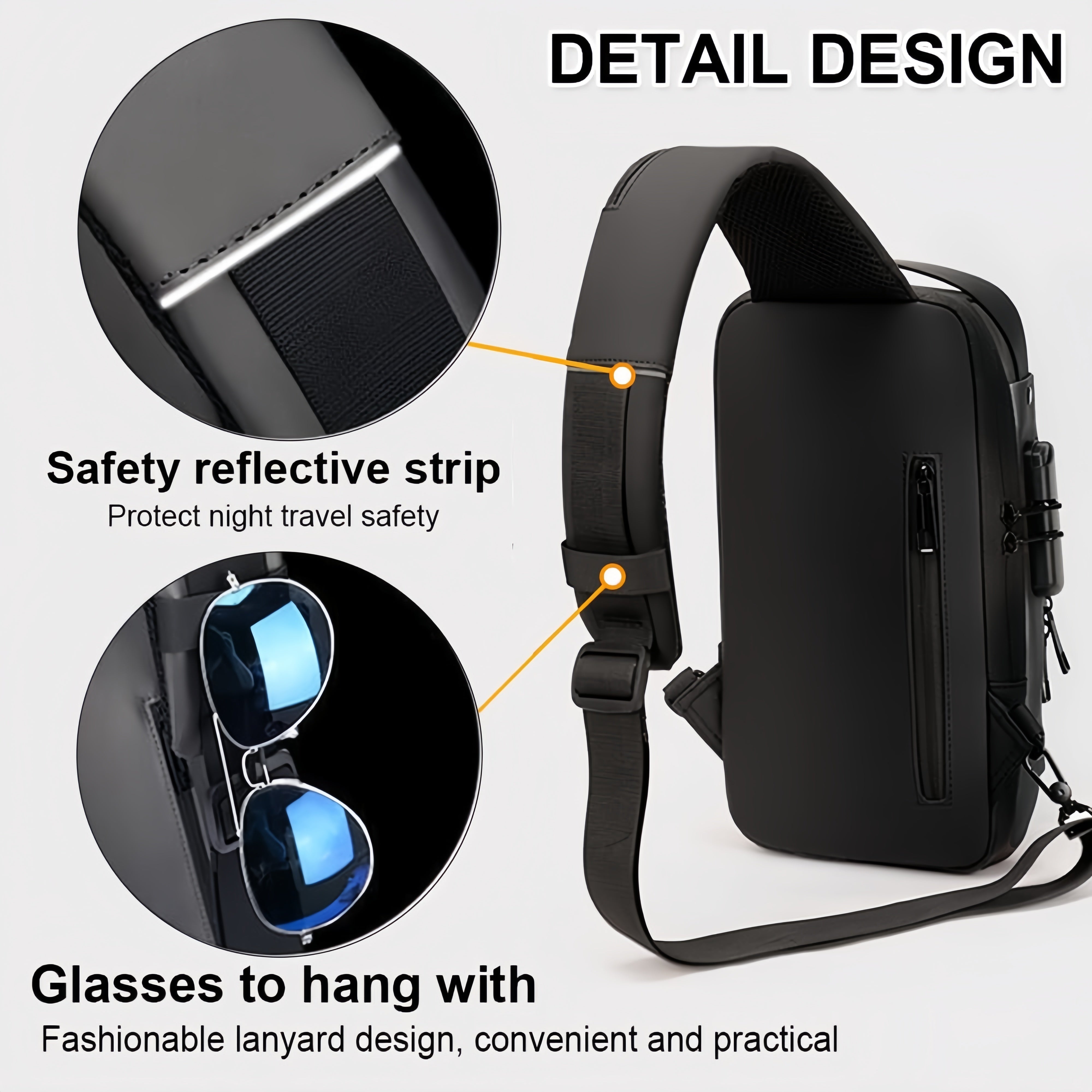 1pc Multi-functional Trendy Sling Bag With Password Lock, Leisure Travel Sport Chest Bag, Wear-resistant Crossbody Bag For Hanging Out & Daily Commute, Suit For Men And Women