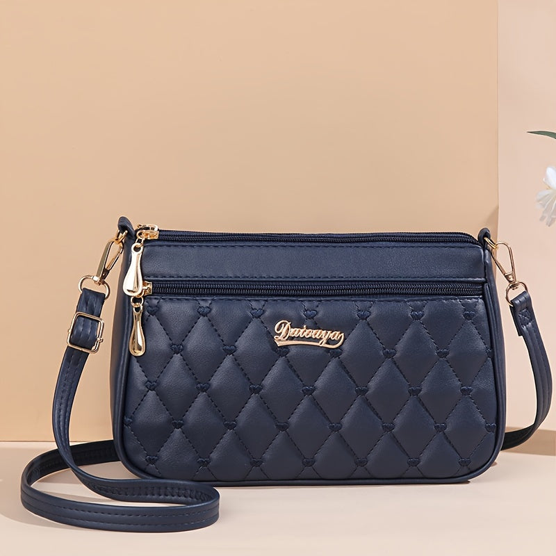 Fashionable Crossbody Bag with Multiple Layers And Large Capacity, Versatile Shoulder Bag for Women., Secure Travel Purse | Quilted Exterior Bag | Synthetic Synthetic Leather Bag