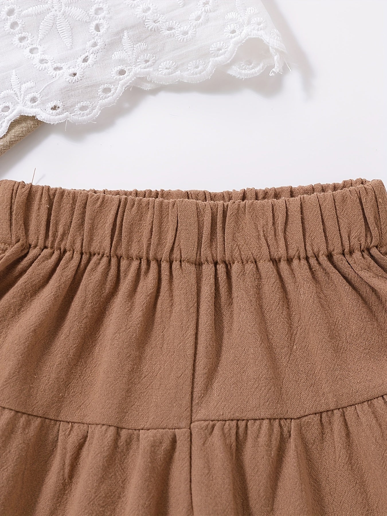 Adorable 2-Piece Outfit for Baby Girls: Comfy Cotton Cami Crop Top & Pants Set!
