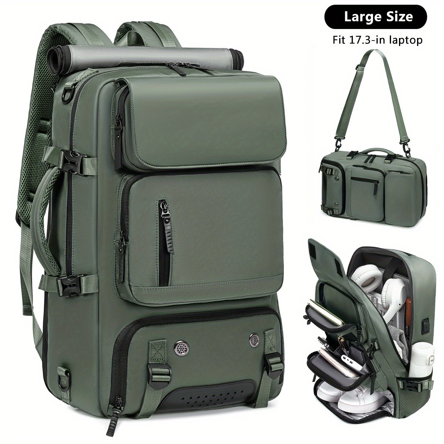 Versatile Large-Capacity Backpack for Men & Women - Durable Hiking & Camping Bag with Shoe Compartment, USB Charging Port, and Multiple Pockets - Ideal for Business and Personal Gifts, Camping Backpack