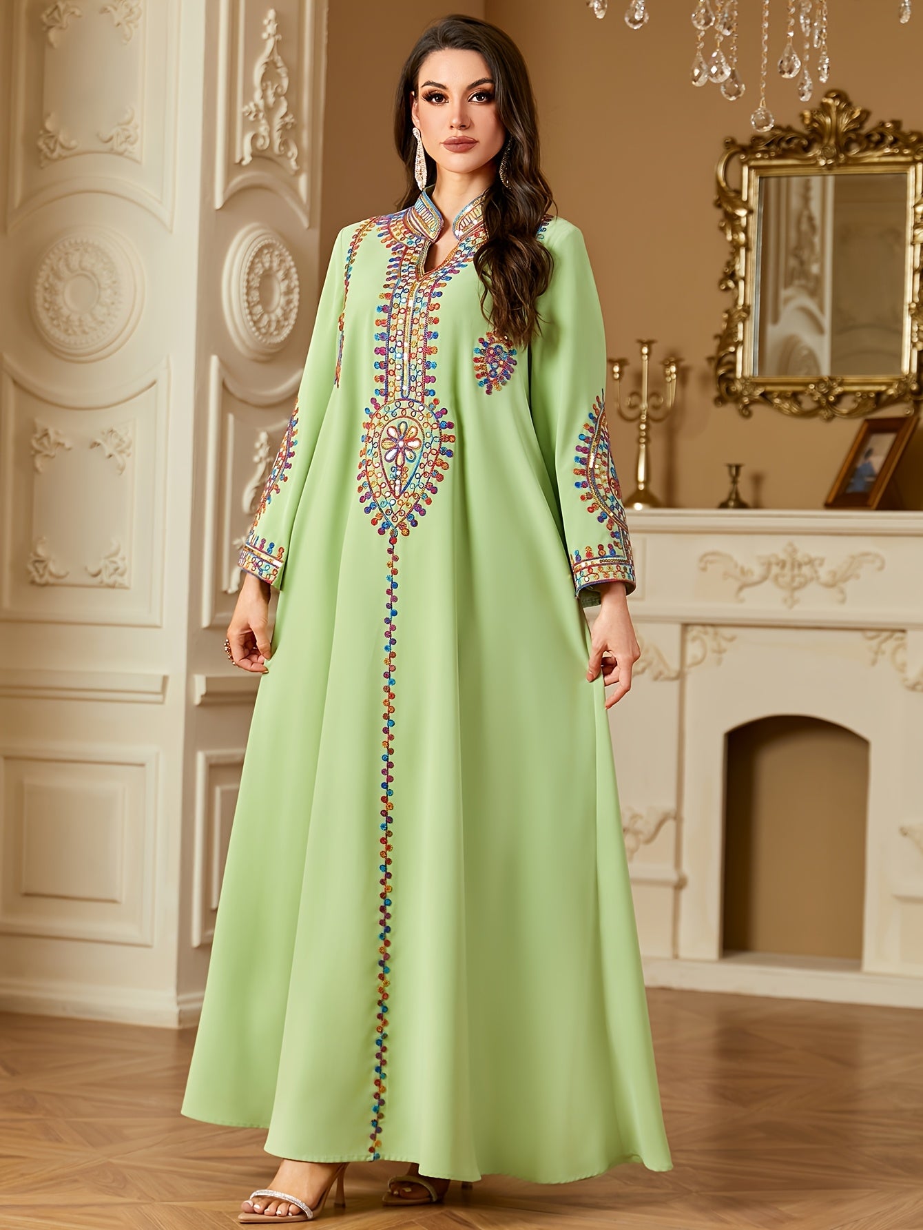 Elegant Long Sleeve Maxi Dress ./MH